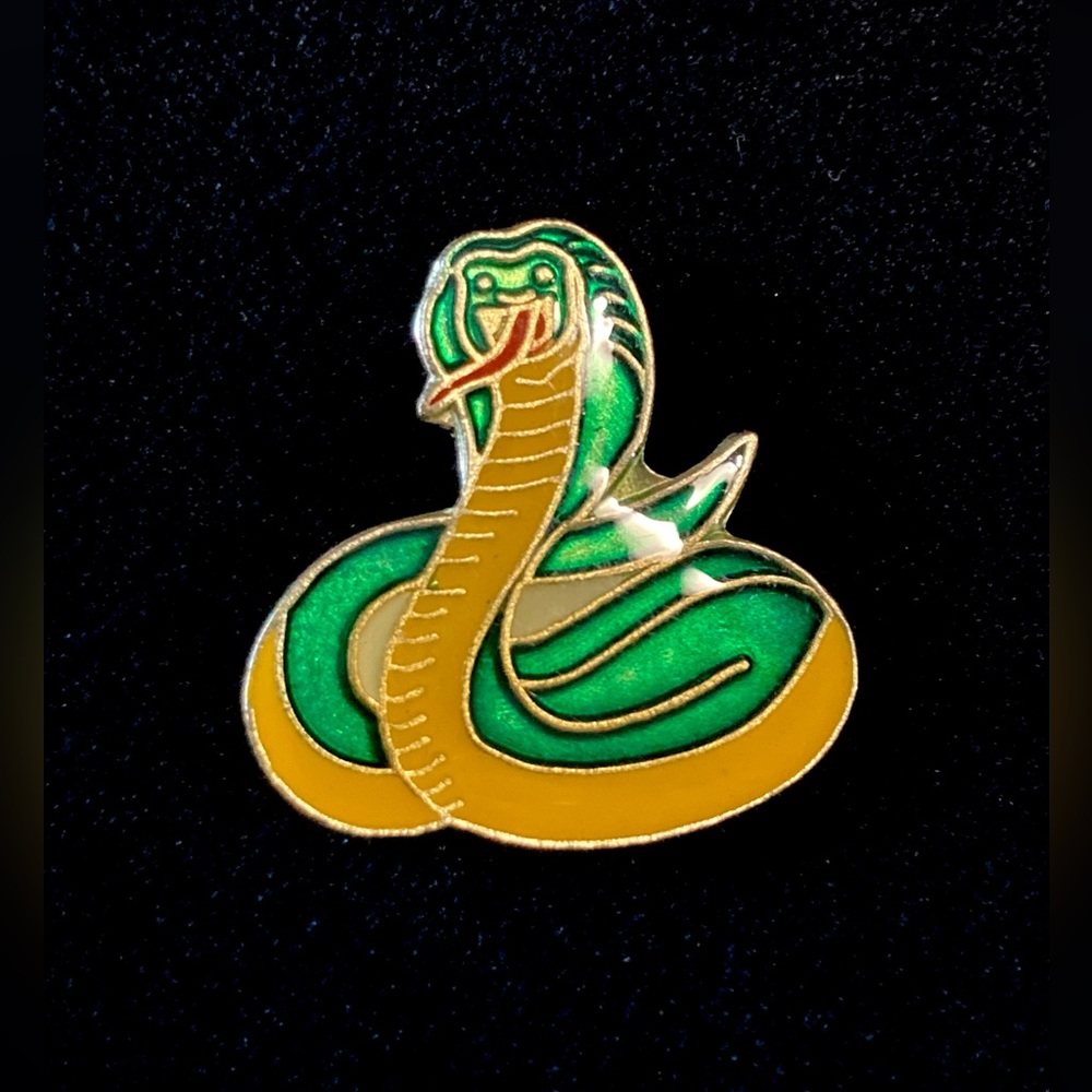 Vintage Green Snake Lapel Pin
